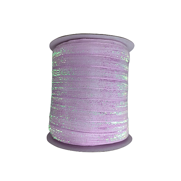 Fita Veludo Glitter Lurex Esponjada Yama | 10mm | 2 Metros | Cor: Rosa Candy