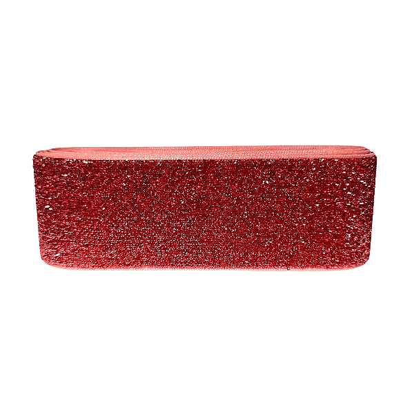 Fita Veludo Glitter Lurex Esponjada Yama | 38mm | 2 Metros | Cor: Rosa Médio