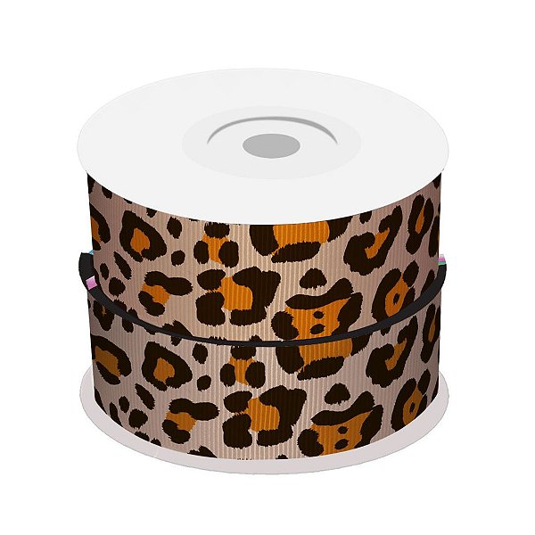 Fita de Gorgurão Animal Print Oncinha | 38mm | 2 Metros