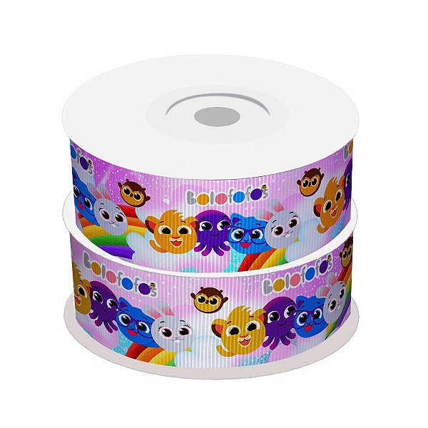 Fita de Gorgurão Estampada Bolo Fofo | 38mm | 2 Metros