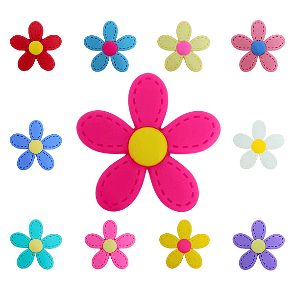 Aplique Emborrachado Flor Pespontada Grande