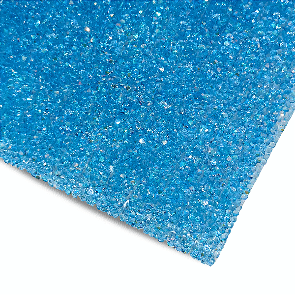 Manta de Strass Termocolante 1cm x 40cm | Cor: Azul