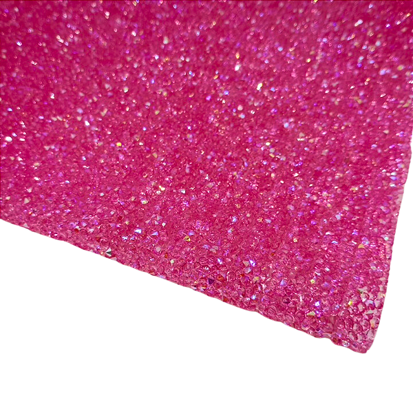 Manta de Strass Termocolante 1cm x 40cm | Cor: Rosa Pink