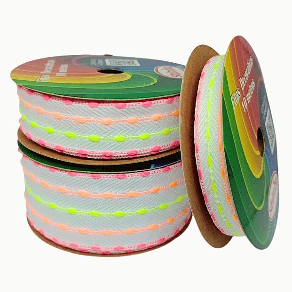 Fita Pespontada Sinimbu com Pompom | 10 Metros | Cor: Neon
