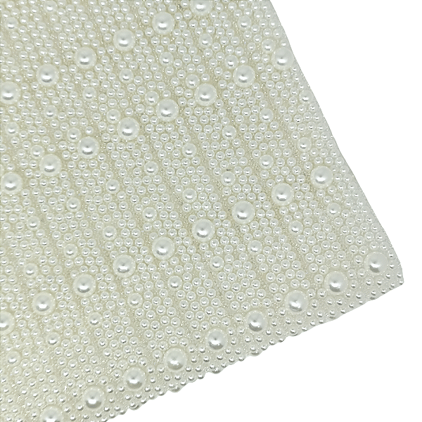 Manta de Pérola Termocolante 1cm x 40cm | Cor: Branca