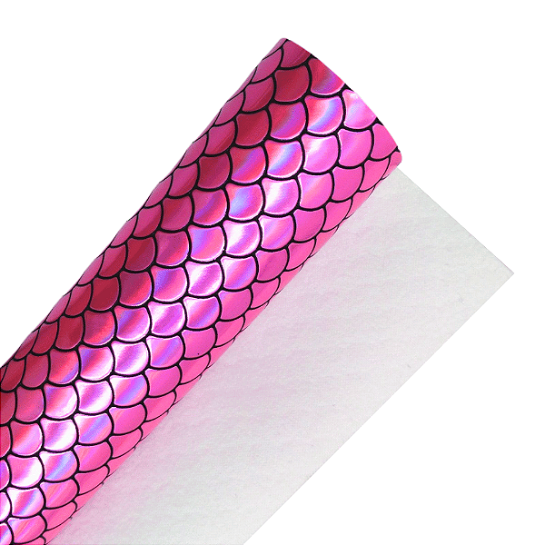 Lonita Holográfica com Escamas de Sereia em Relevo 21cm x 29cm | Cor: Rosa