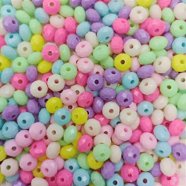Miçangas Entremeio Facetado 8mm pacote com 50g