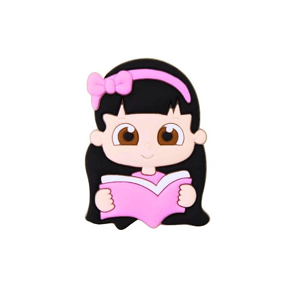Aplique Escolar Emborrachado Menina com Livro