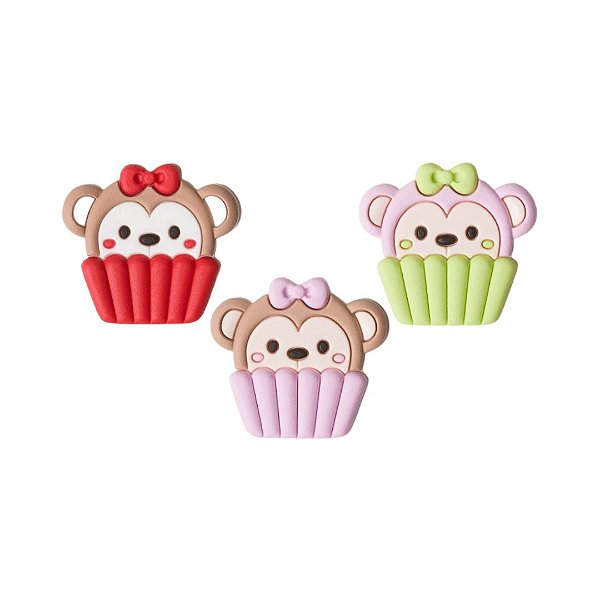 Aplique Emborrachado Doce Cupcake Macaco