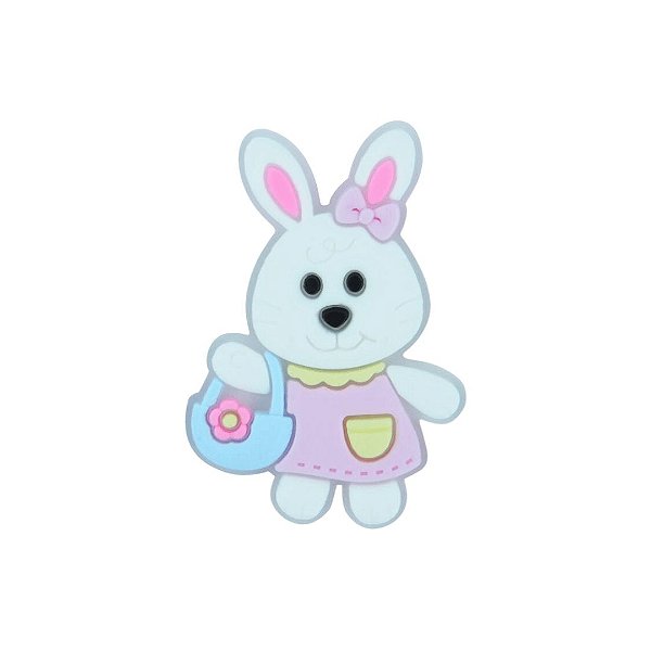 Aplique Emborrachado Coelhinha da Páscoa com Bolsa