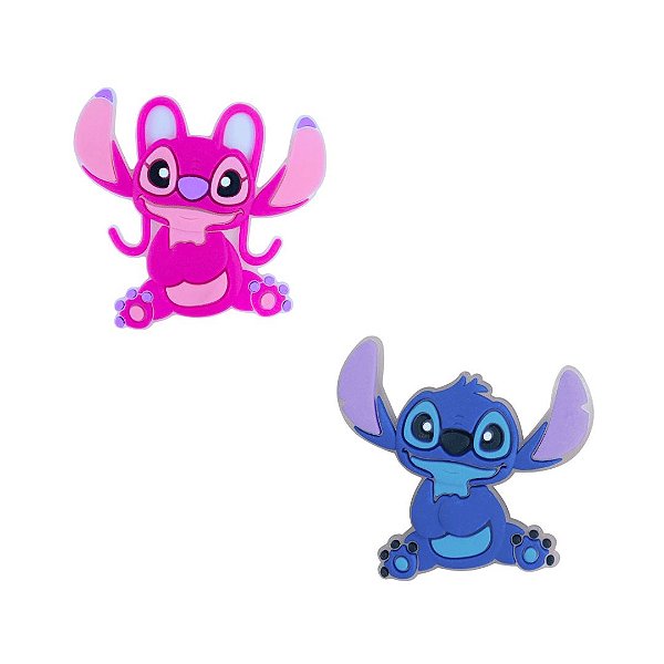 Aplique Emborrachado Personagem Stitch e Angel