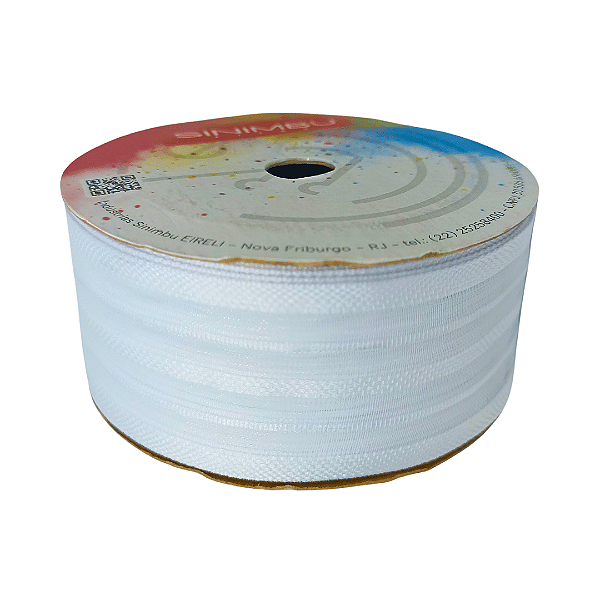Fita Decorativa Organza Sinimbu REF 1939 | Nº9 | 38mm | Cor: Branco