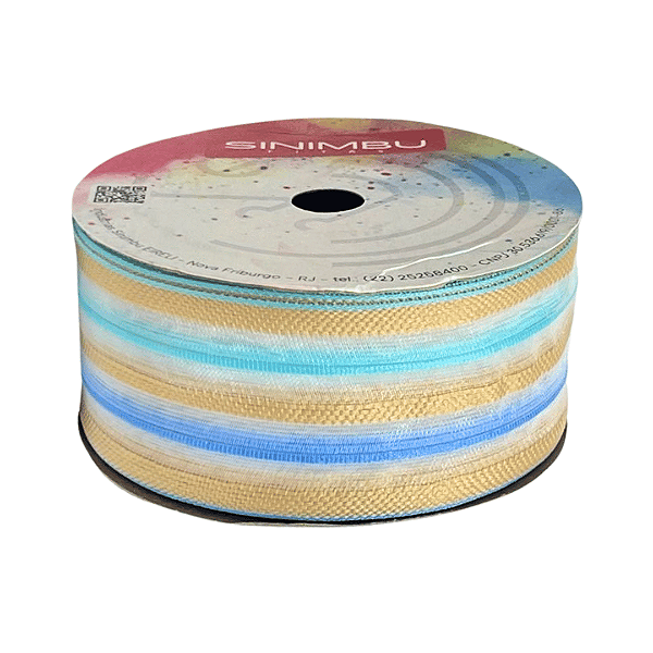 Fita Decorativa Organza Sinimbu REF 1939 | Nº9 | 38mm | Cor: Rústico Azul