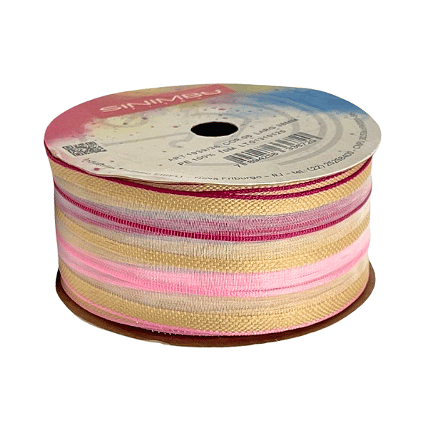 Fita Decorativa Organza Sinimbu REF 1939 | Nº9 | 38mm | Cor: Rústico Rosa