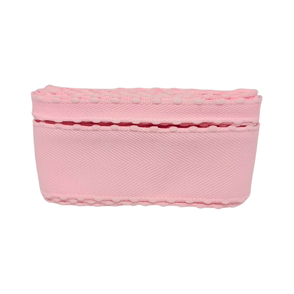 Fita Yama Especial Twill Bordinha Pompom | Nº2 | Nº9 | 1 Metro | Cor: 123 Pearl Pink