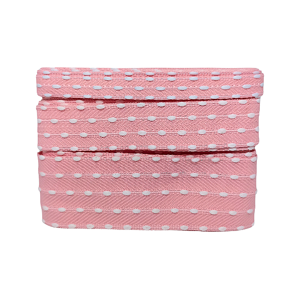 Kit Fita Pespontada Sinimbu com Pompom REF 1937 | 2 Metros de Cada Tamanho | Nº2 Nº5 Nº9 - Cor: Rosa