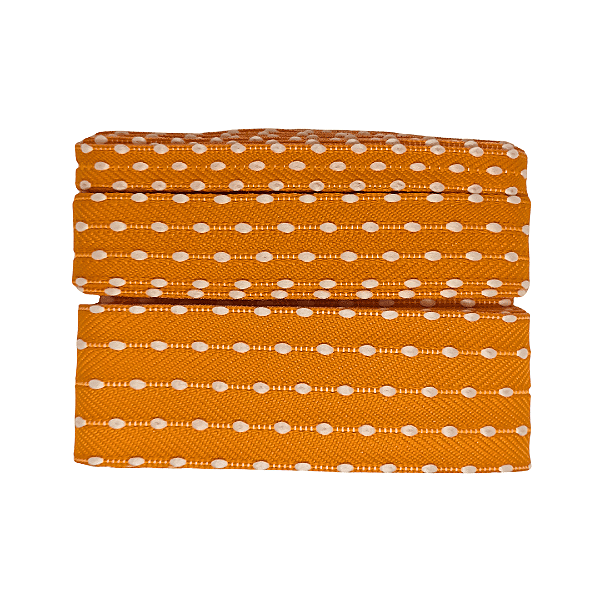 Kit Fita Pespontada Sinimbu com Pompom REF 1937 | 2 Metros de Cada Tamanho | Nº2 Nº5 Nº9 - Cor: Laranja