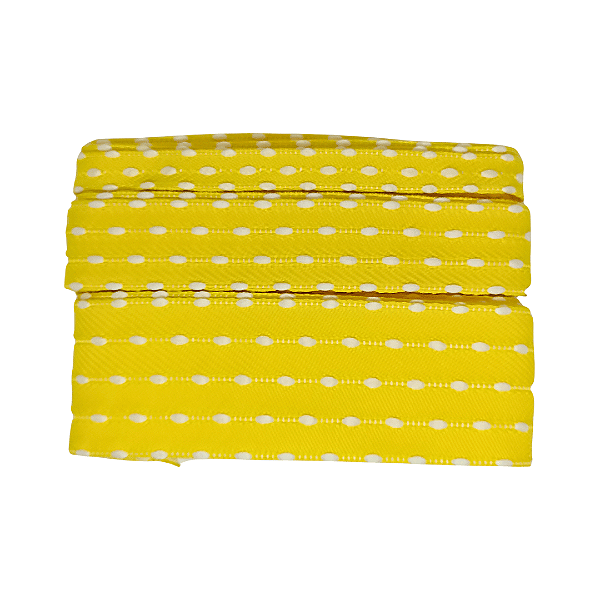 Kit Fita Pespontada Sinimbu com Pompom REF 1937 | 2 Metros de Cada Tamanho | Nº2 Nº5 Nº9 - Cor: Amarelo