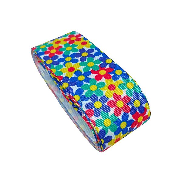Fita Gorgurão Yama Floral Verão 38mm | 5 Metros
