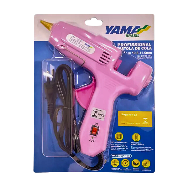 Pistola de Cola Quente Rosa Yama Grande 100W Bivolt