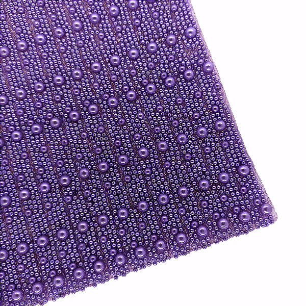 Manta de Pérola Termocolante 1cm x 40cm | Cor: Roxo