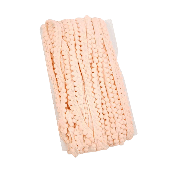Fita Mini Pompom 10mm | 1 Metro Cor: Salmão