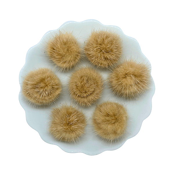 Pompom de Pelúcia Achatado 2,5cm | Cor: 837 Latte