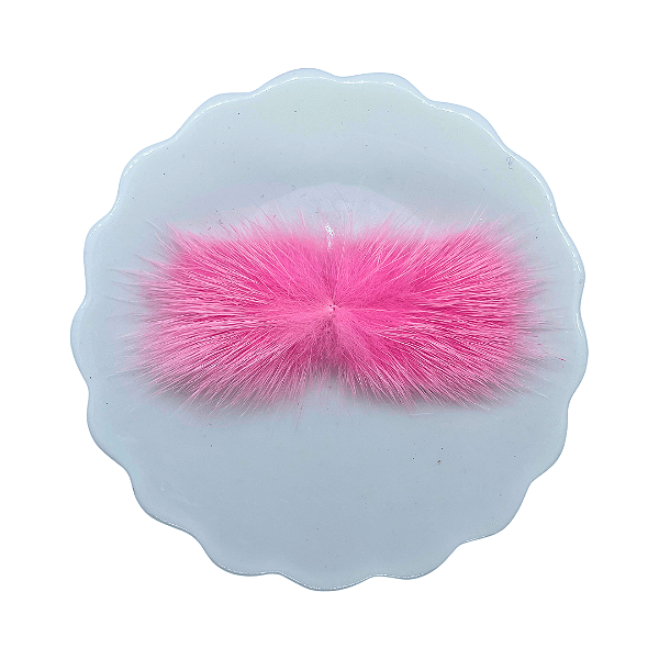 Pompom Bigode de Pelúcia 7cm | Cor: 155 Geranium Pink