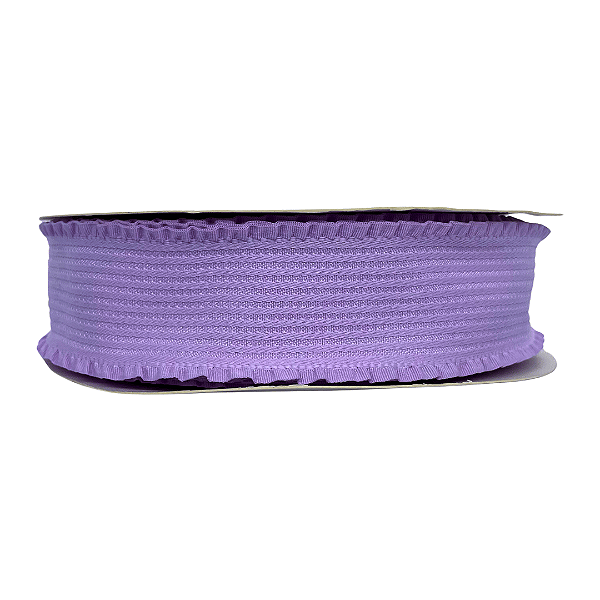 Fita Linha 3D com Borda Franzida 38mm | 1 Metro | Cor: Lilás