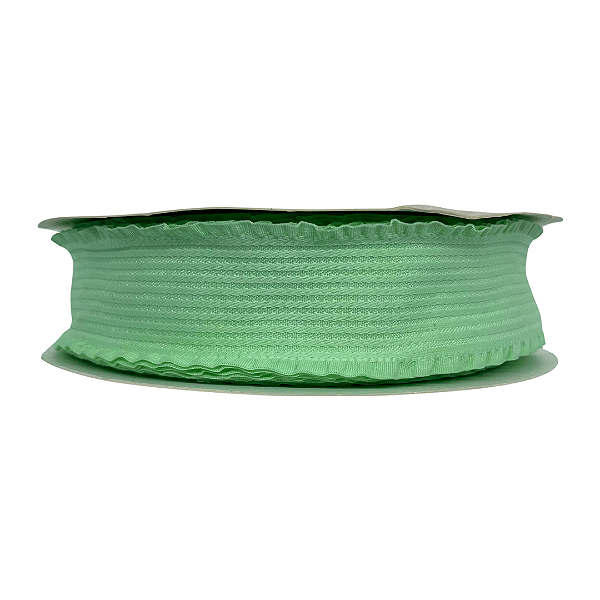 Fita Linha 3D com Borda Franzida 38mm | 1 Metro | Cor: Verde