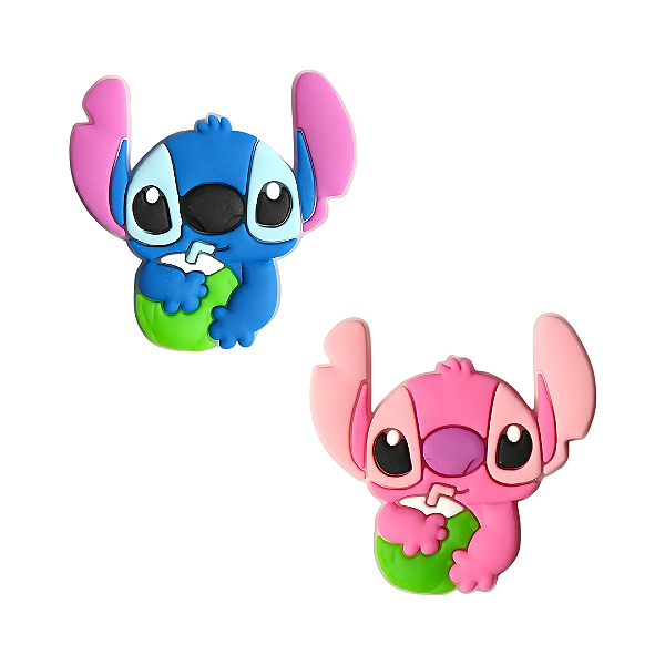 Aplique Emborrachado Personagem Stitch ou Angel com Água de Coco