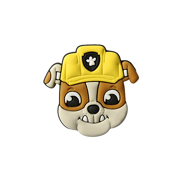 Aplique Emborrachado Personagem Patrulha Canina Rubble