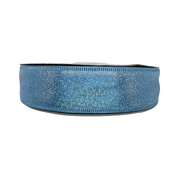 Fita Metalizada com Brilho 38mm | 1 Metro | Cor: Azul
