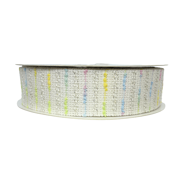 Fita Tweed Candy Color 38mm | Metro | Cor: Branco