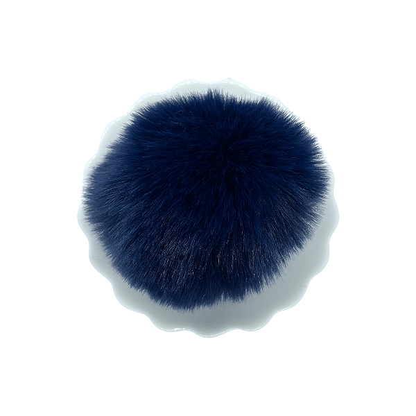 Pompom Pelúcia 80mm com Elástico | Azul Marinho