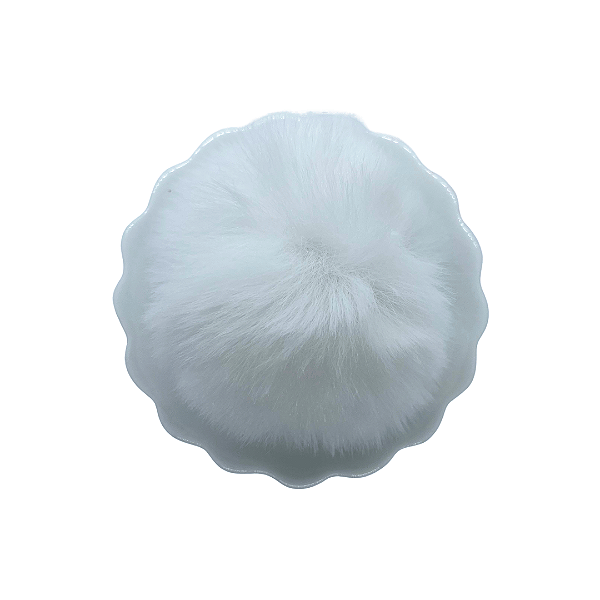 Pompom Pelúcia 80mm com Elástico | Branco