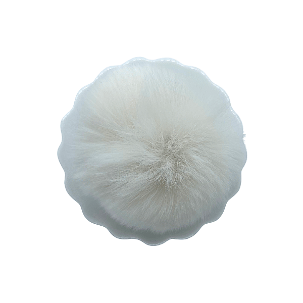 Pompom Pelúcia 80mm com Elástico | Off White