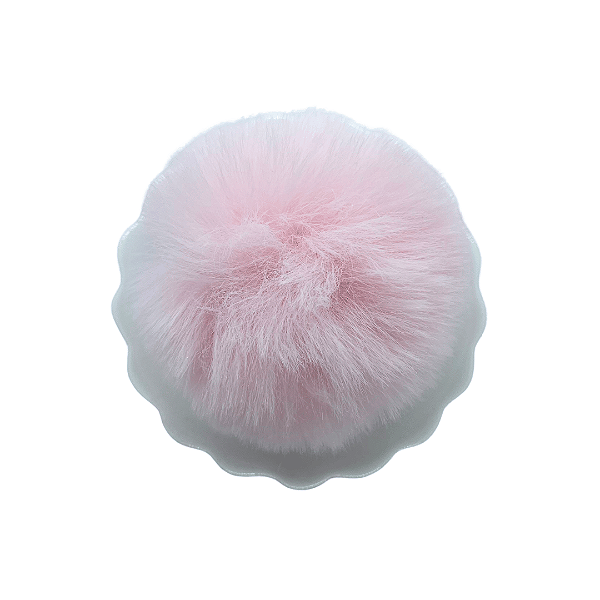 Pompom Pelúcia 80mm com Elástico | Rosa Claro
