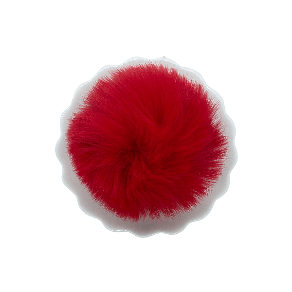 Pompom Pelúcia 80mm com Elástico | Vermelho