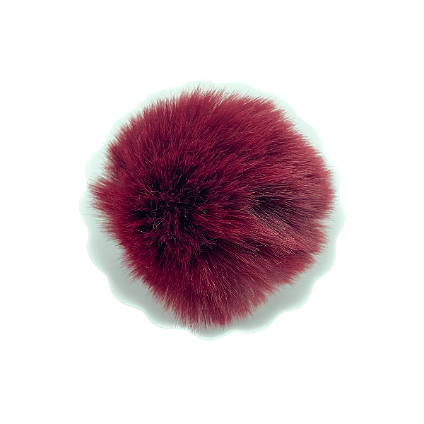 Pompom Pelúcia 80mm com Elástico | Vinho