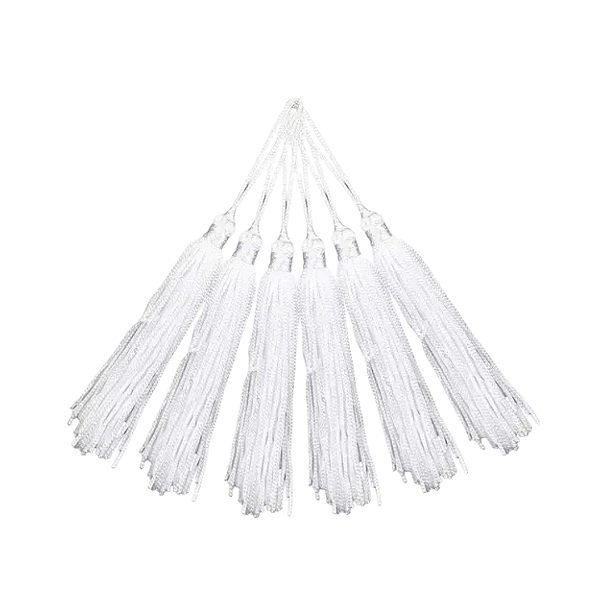 Pingente de Seda Tassel 7cm | Cor: Branco