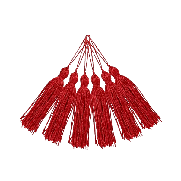 Pingente de Seda Tassel 7cm | Cor: Vermelho