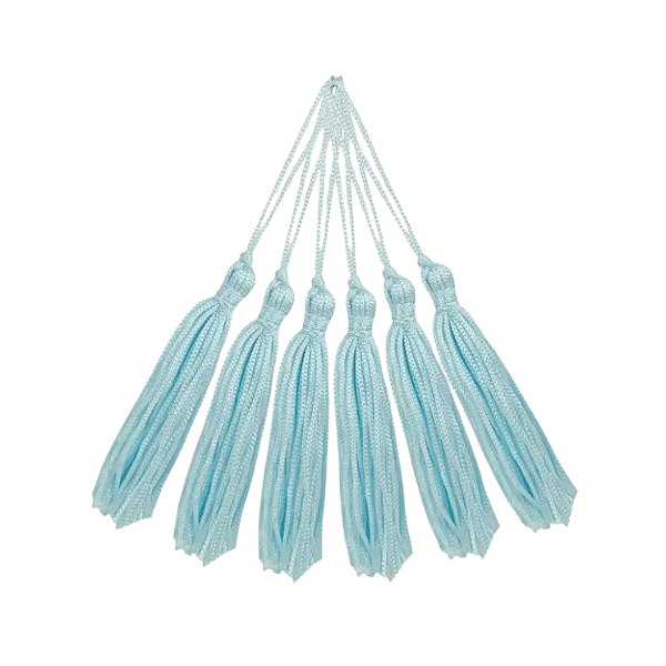 Pingente de Seda Tassel 7cm | Cor: Azul Bebê