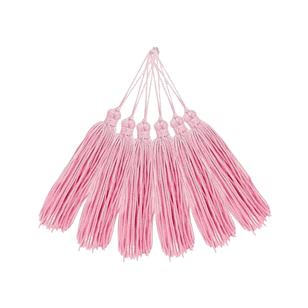 Pingente de Seda Tassel 7cm | Cor: Rosa Claro