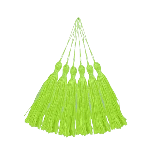 Pingente de Seda Tassel 7cm | Cor: Verde Neon