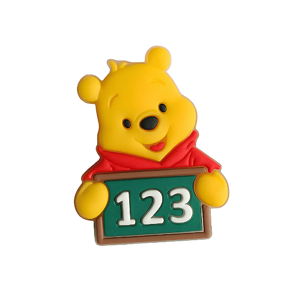 Aplique Emborrachado Escolar Personagem Ursinho Pooh