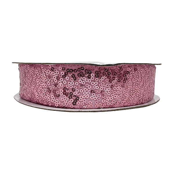 Fita de Paetê 38mm | Metro Cor: Grey Pink