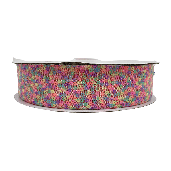 Fita de Paetê 38mm | Metro Cor: Macarron