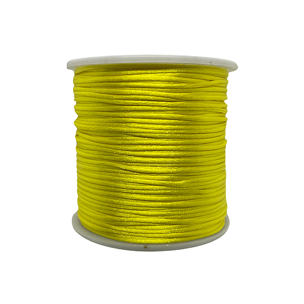 Fio de Seda | Rabo de Rato | Cordão de Cetim 1mm | 5 Metros | Cor: Amarelo Gema