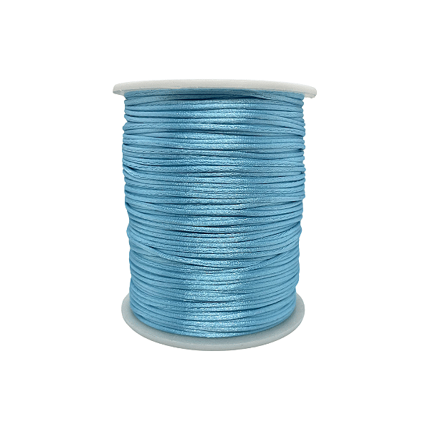 Fio de Seda | Rabo de Rato | Cordão de Cetim 1mm | 5 Metros | Cor: Azul Candy